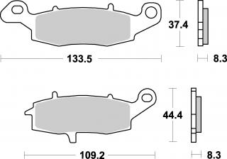 Brzdové destičky KAWASAKI Z 750 05-06 PRAVÁ